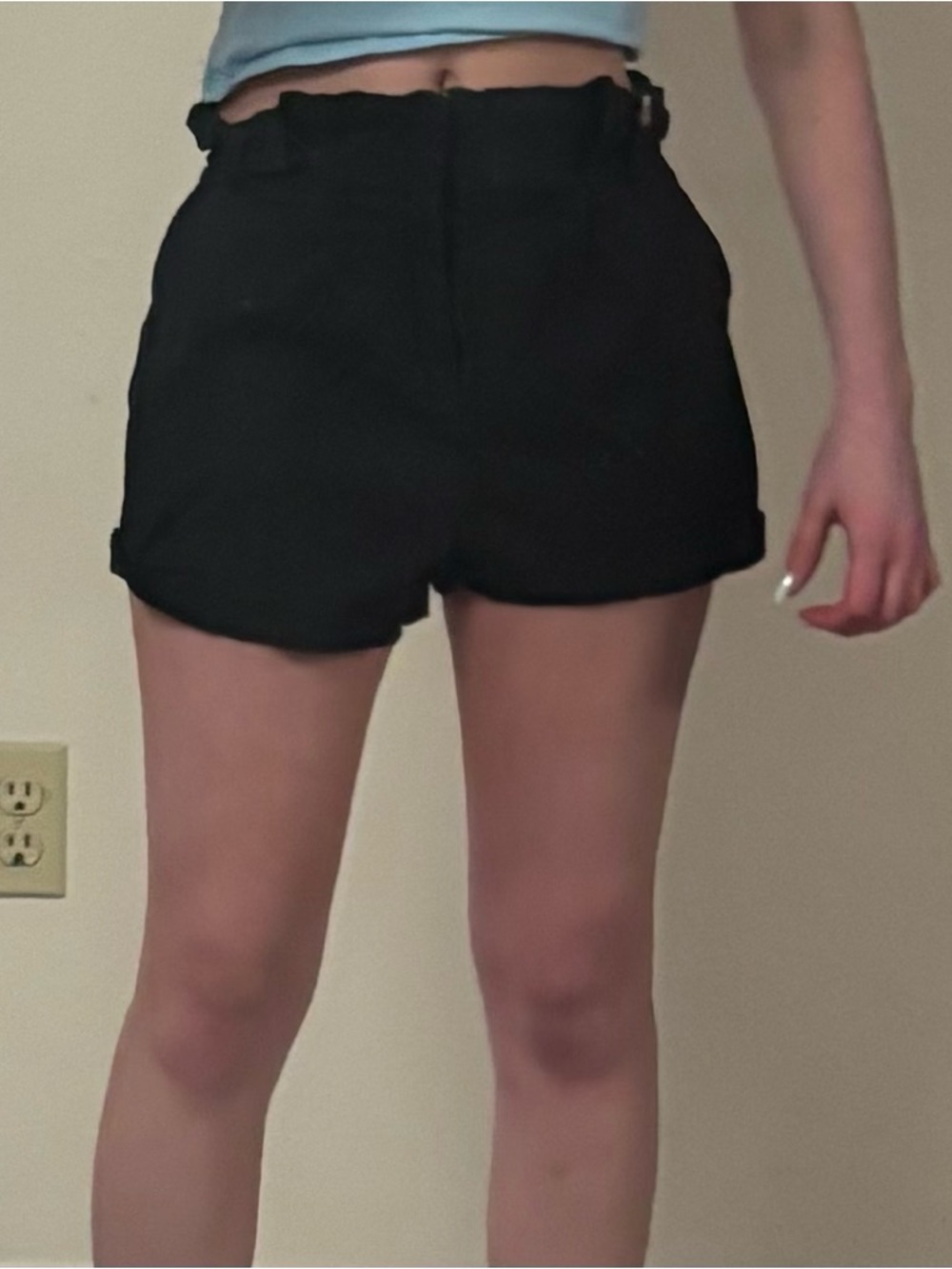 FAVLUX Black High-Waist Tailored Shorts